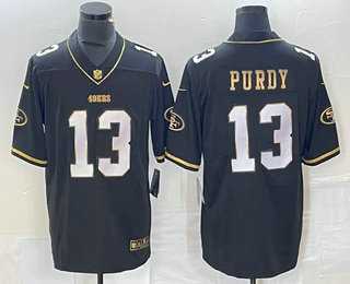 Men%27s San Francisco 49ers #13 Brock Purdy Black Gold Vapor Untouchable Limited Stitched Jersey Dzhi